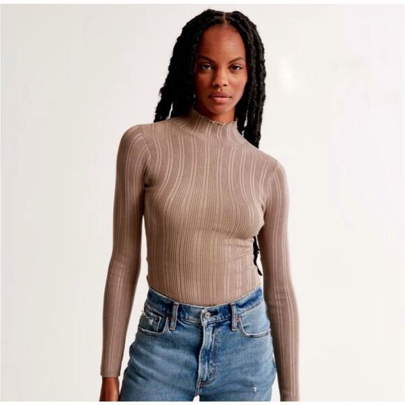 Abercrombie & Fitch Tops - Abercrombie and Fitch Rib High Neck Bodysuit Size XS